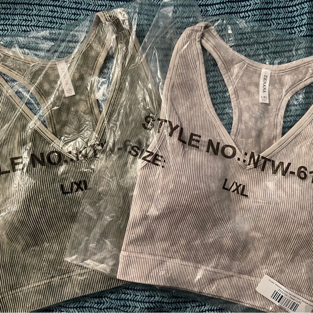 Ribbed V-Neck Bralette Set
